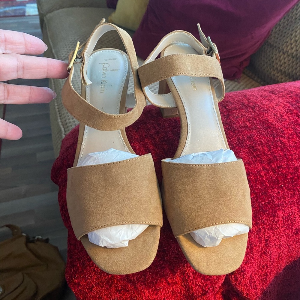 “Calvin Klein” Suede Ladies Block Heels